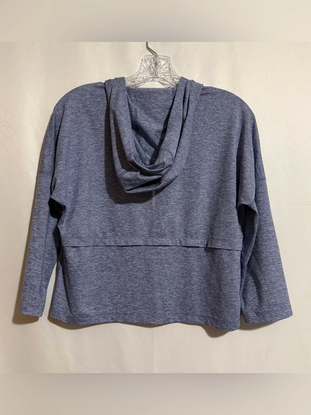 Nike Dri-FIT Women’s S Blue Heather Zip Hooded Long Sleeve Cropped Running Top